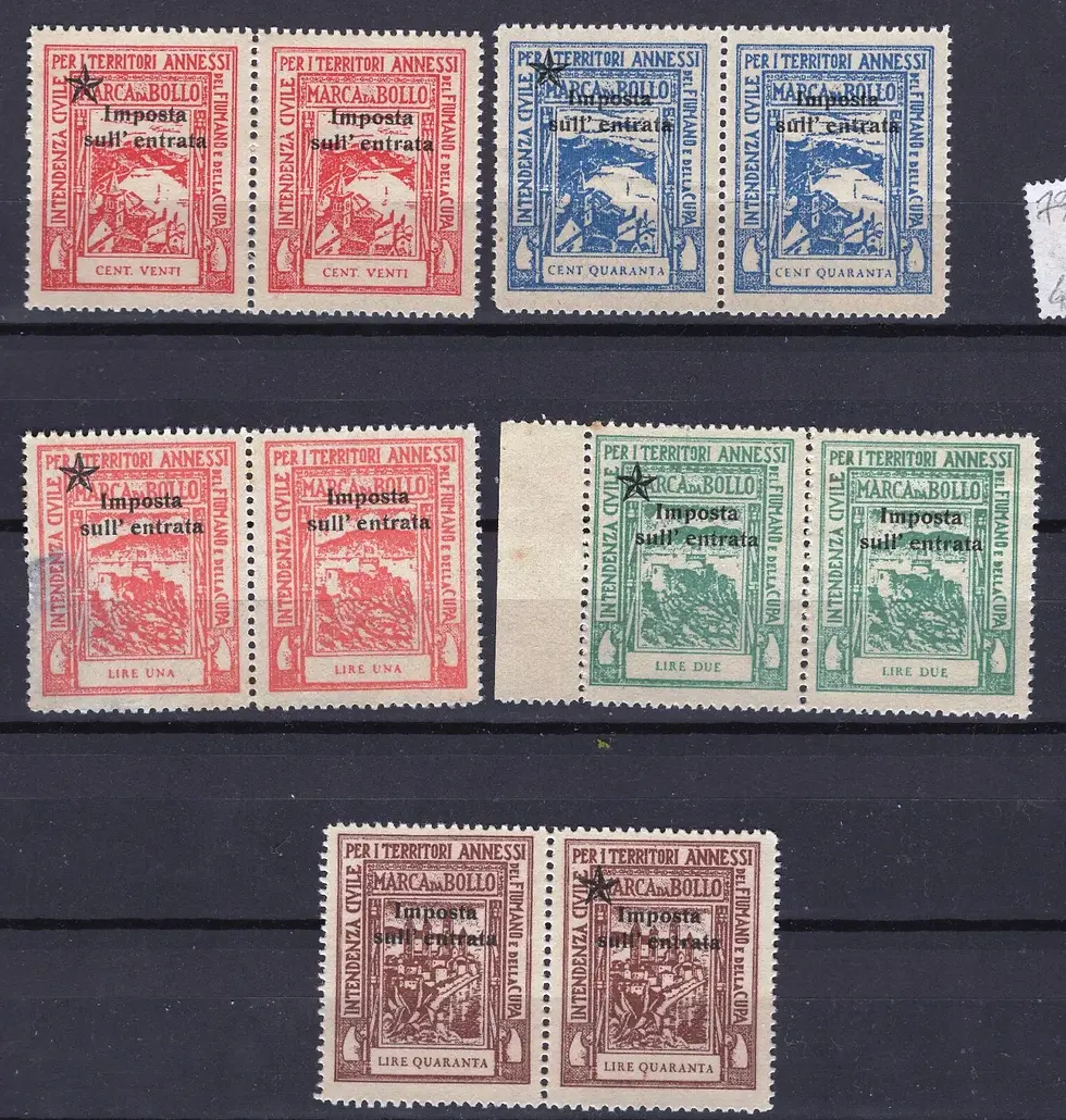 1002C1943 Imp.Entrata Fiumano Kupa MH e MNH