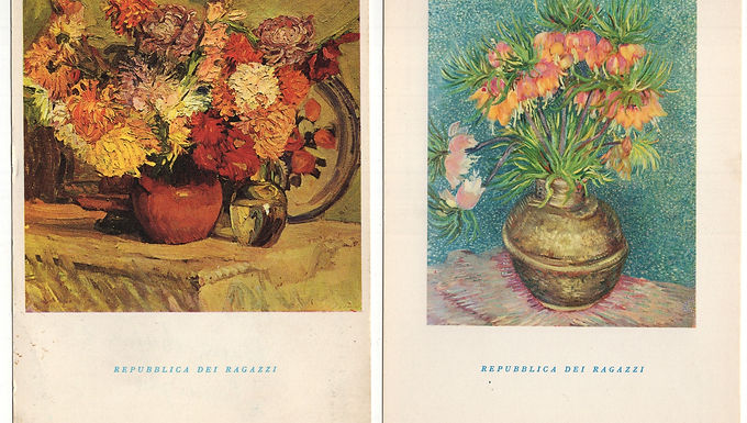 RIT224FRA Cart. Repubblica dei Ragazzi:  I Fiori nell'Arte . anni '70