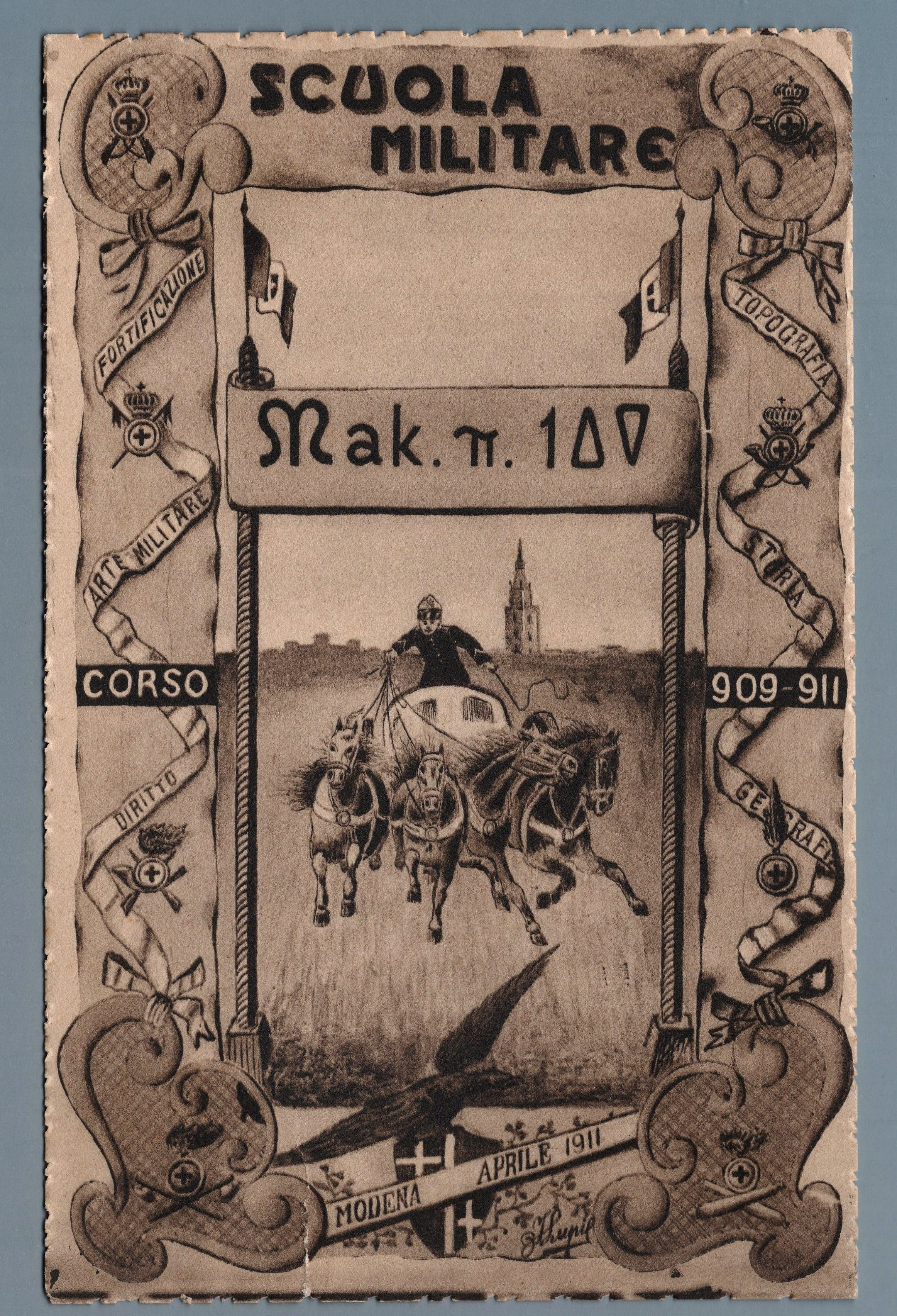 2M01.MO11 Cart.Regg.: Scuola Militare Modena 1909/1911nuova