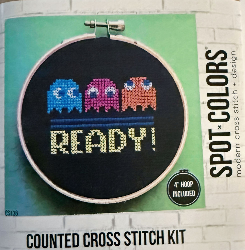 Cross stitch kit READY! with ghosts, SPOT-COLORS, and modern design.