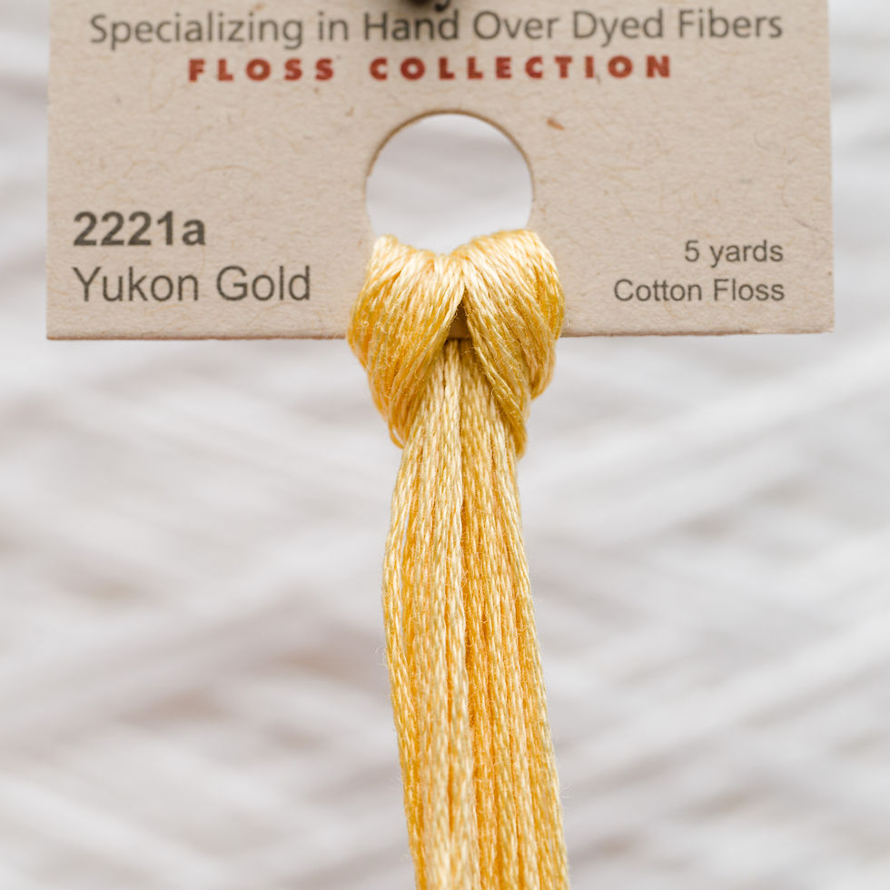 Thumbnail: Yukon Gold cotton floss, 2221a, specializing in hand-dyed fibers, 5 yards.