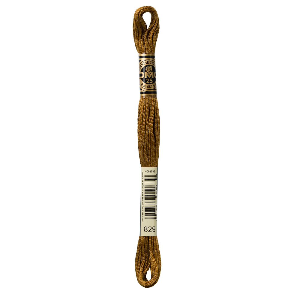 DMC 829 Very Dark Golden Olive embroidery floss skein