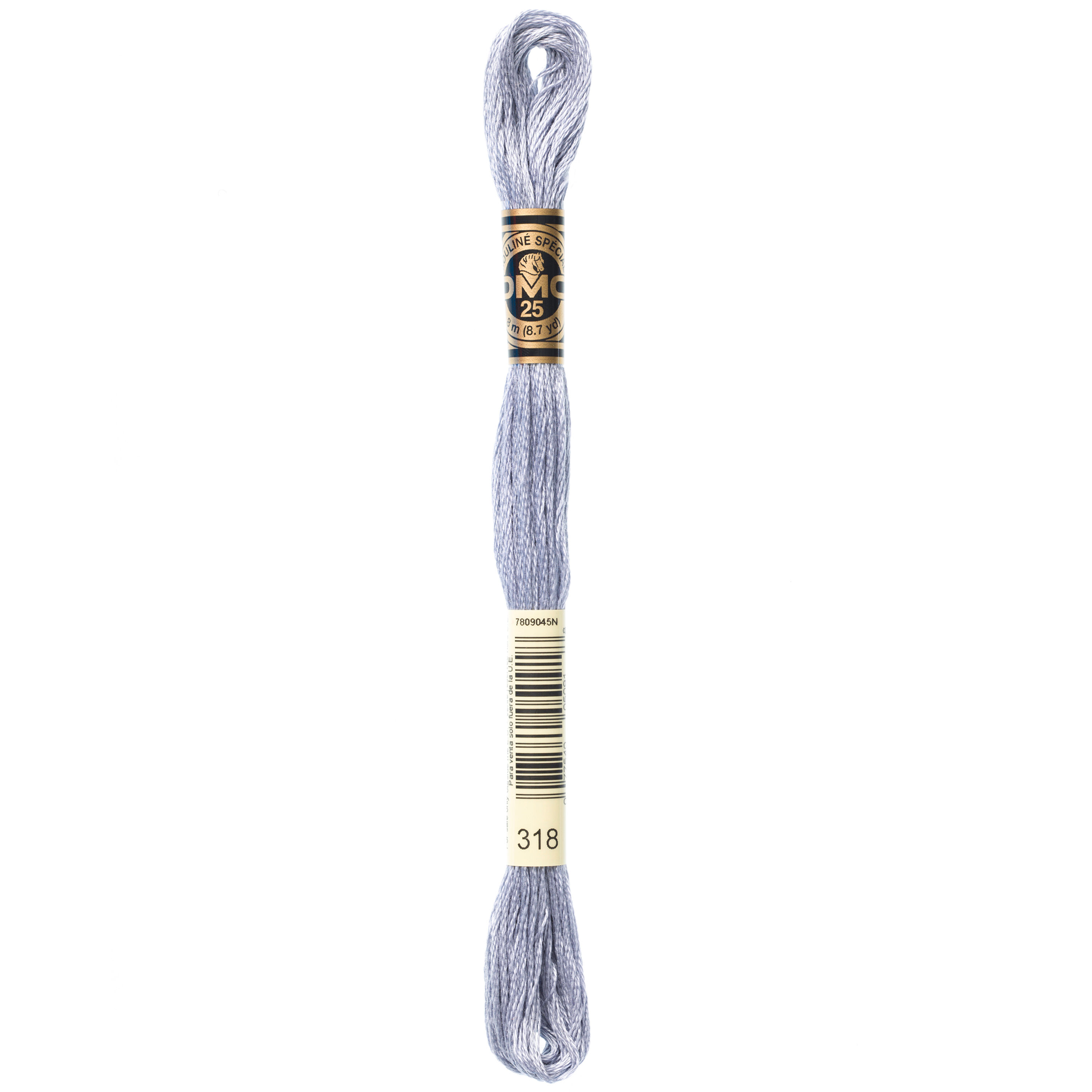 DMC 318 Light Steel Gray embroidery floss skein