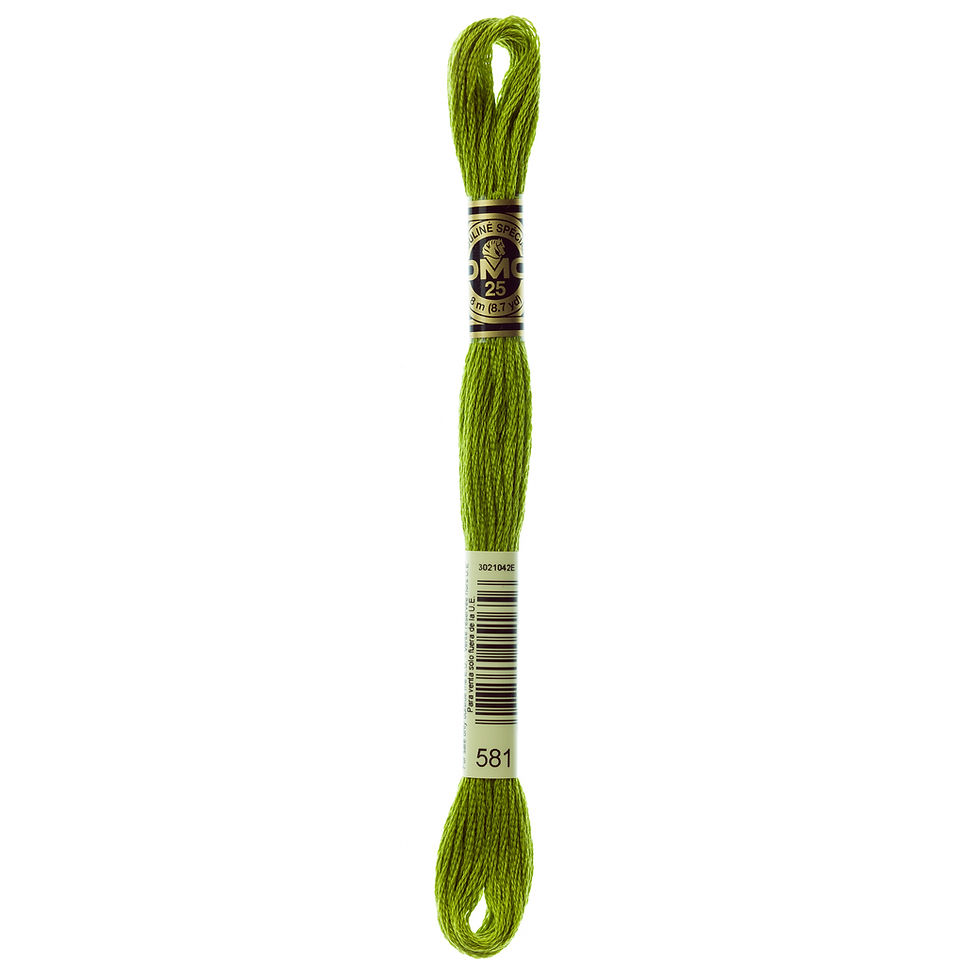 Thumbnail: DMC 581 Moss Green embroidery floss skein