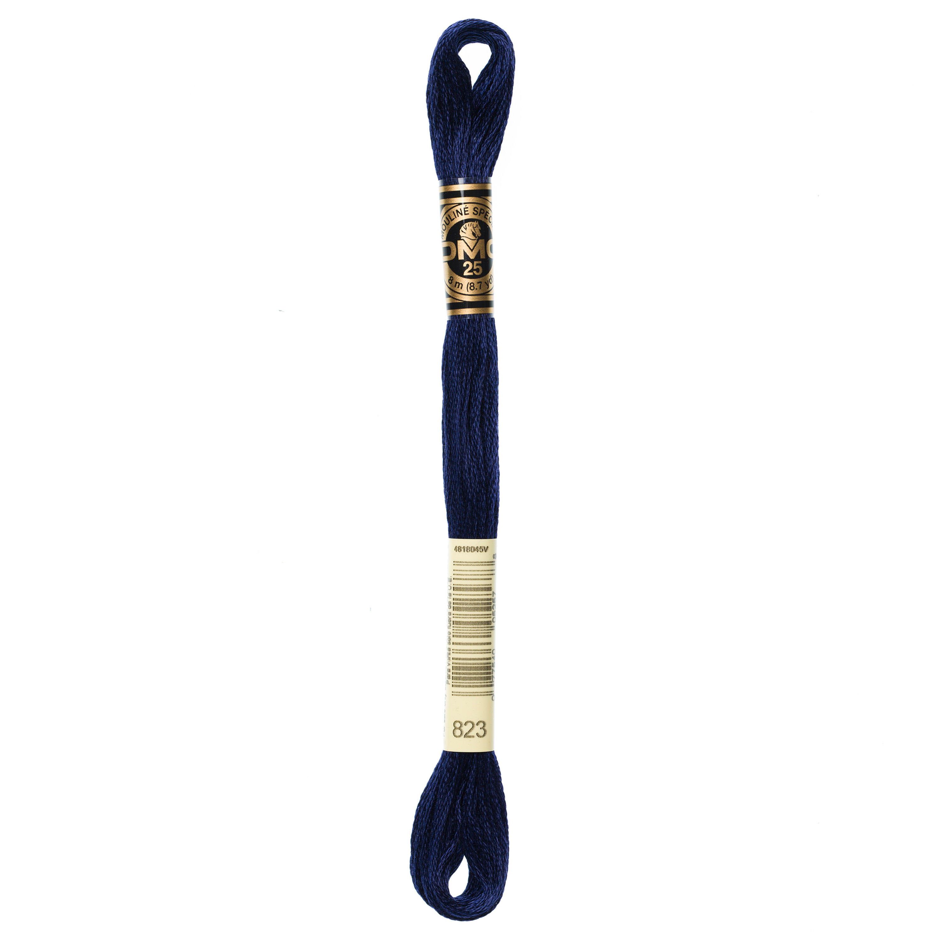 DMC 823 Dark Navy Blue embroidery floss skein