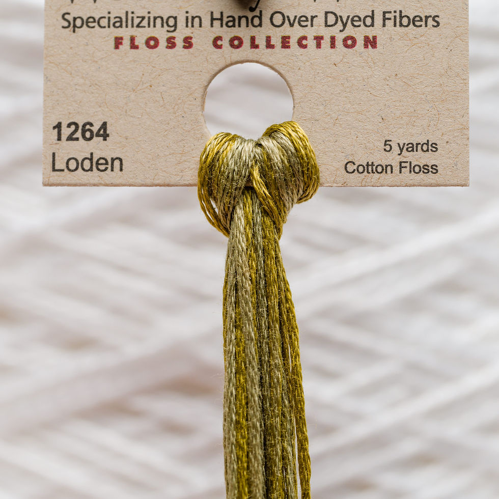 Thumbnail: Green and yellow Loden cotton floss with visible text and details.