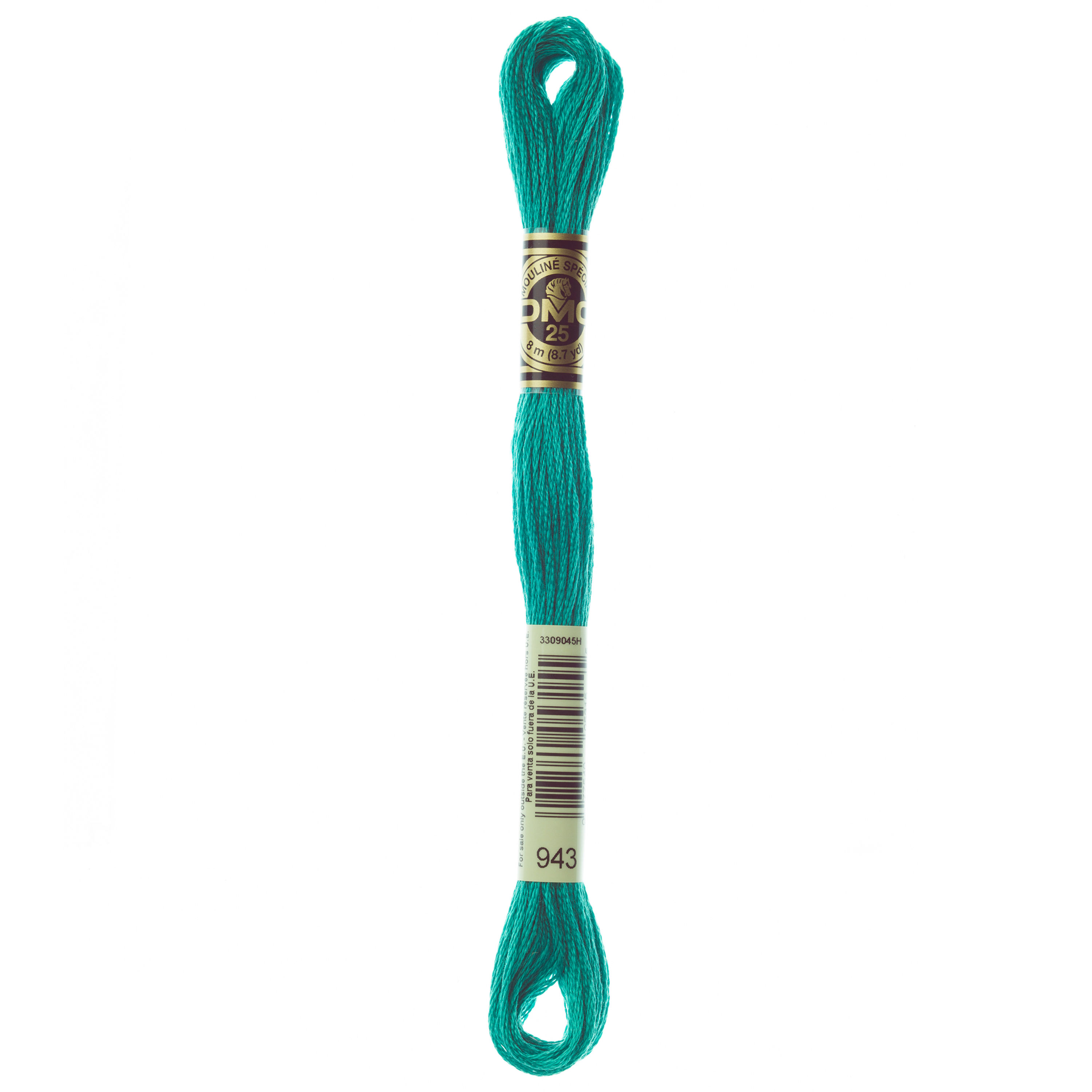 DMC 943 Medium Aquamarine embroidery floss skein