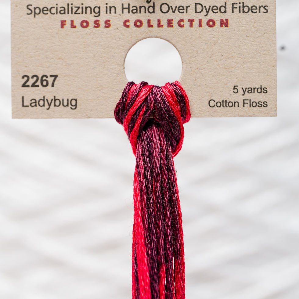 Thumbnail: Red and maroon cotton floss, 2267 Ladybug, 5 yards, from the Floss Collection.