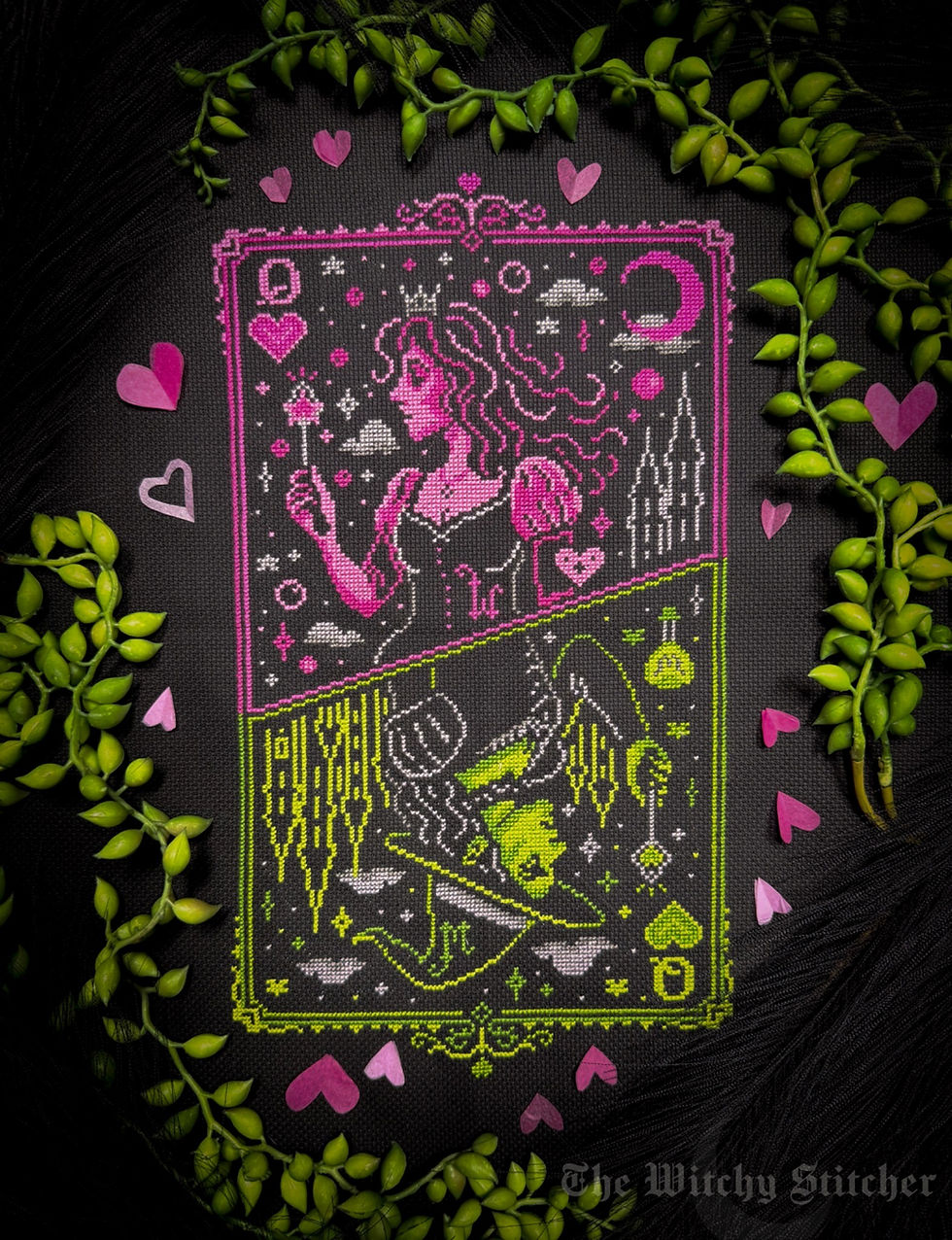 Wicked Queens cross stitch pattern cover by The Witchy Stitcher