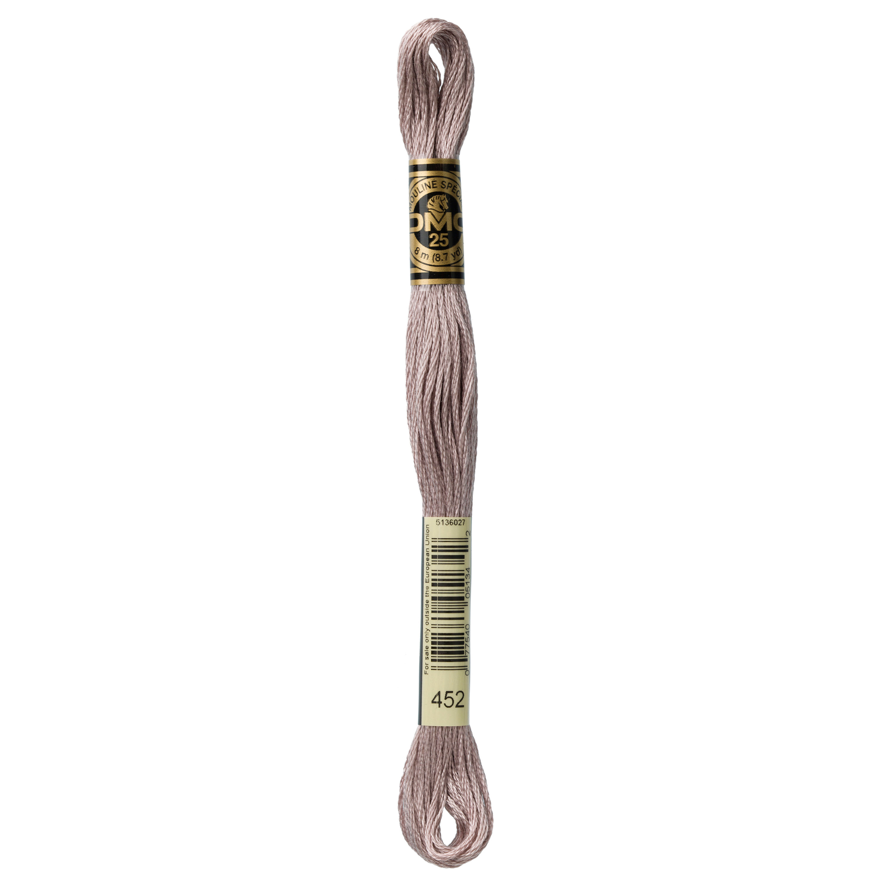 DMC 452 Medium Shell Gray embroidery floss skein