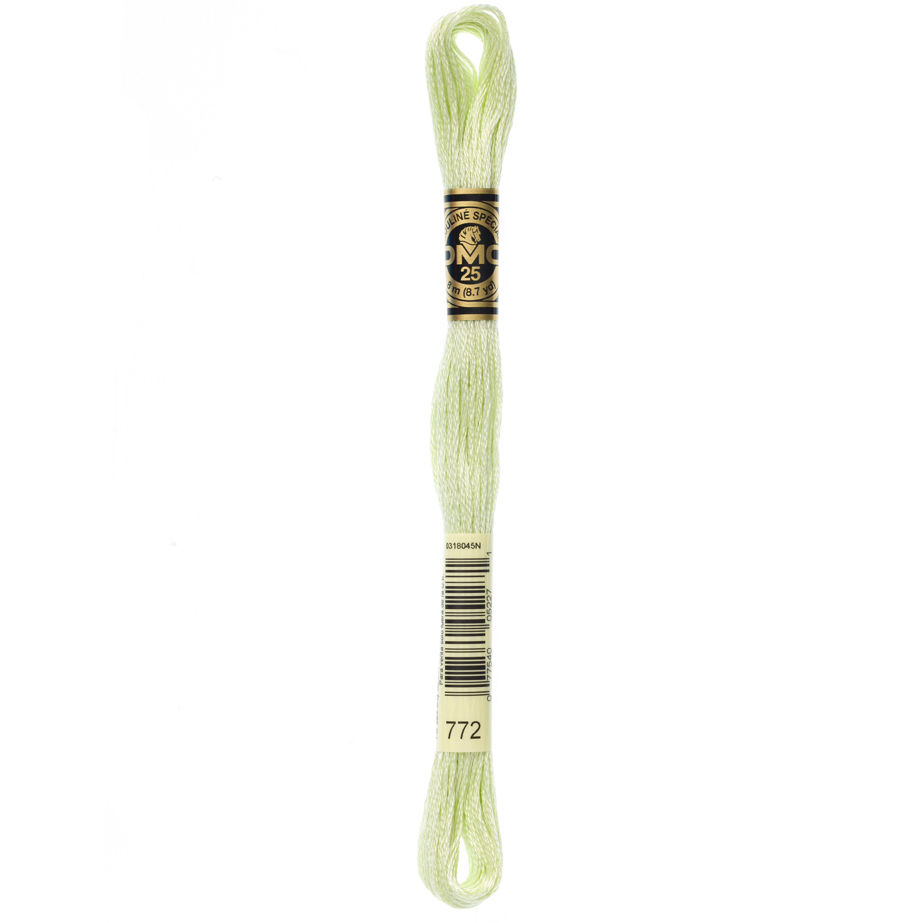 DMC 772 Very Light Yellow Green embroidery floss skein