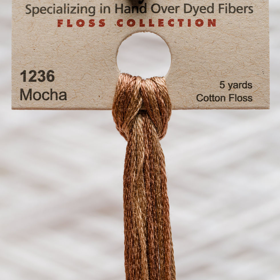 Thumbnail: Mocha color cotton floss with visible text from Bloomfield Craft