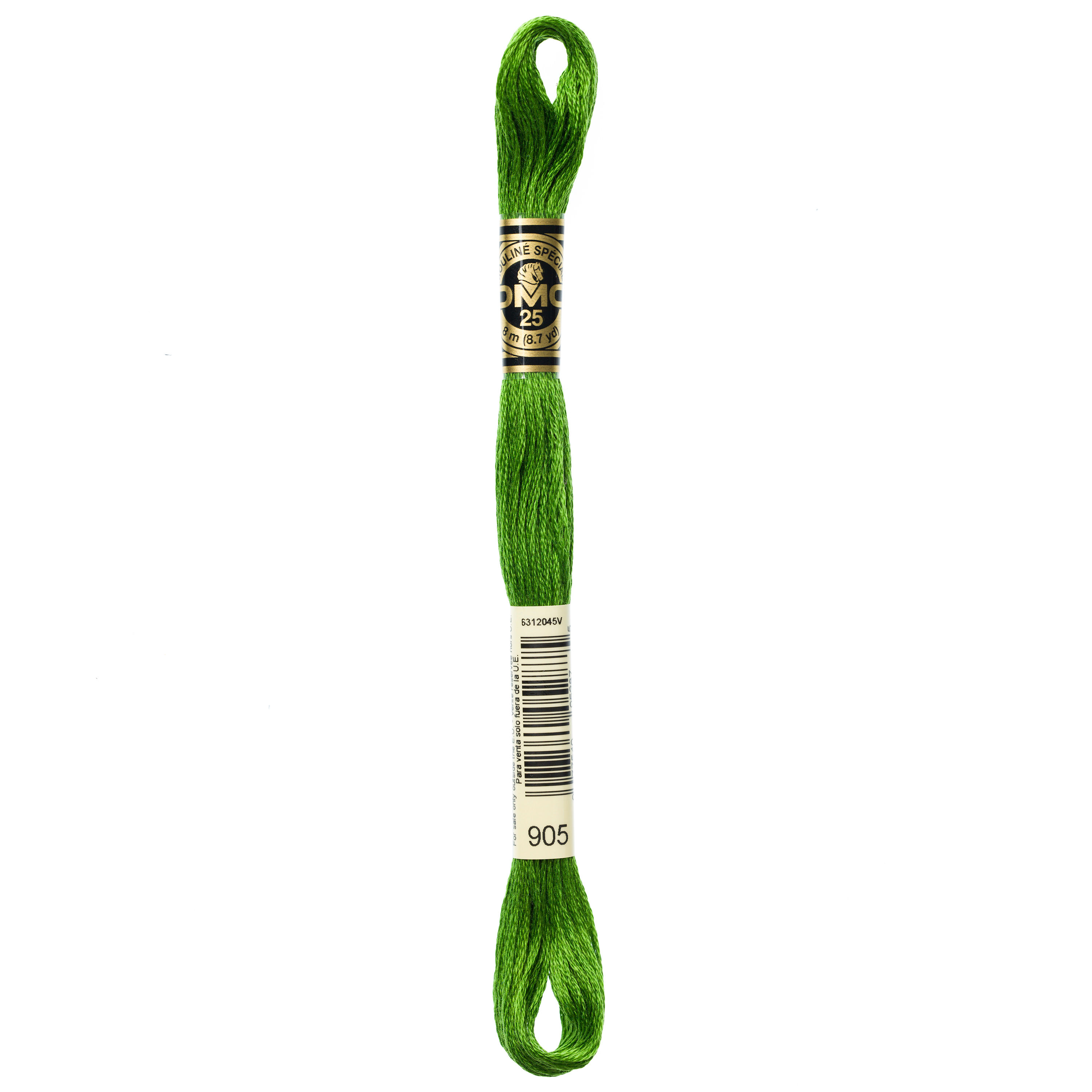 DMC 905 Dark Parrot Green embroidery floss skein