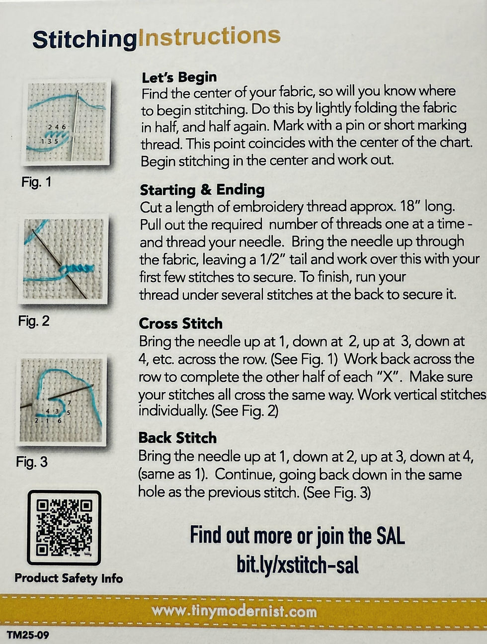 Thumbnail: Back cover of “Twilight Moon” showing stitch count, fabric options, and thread chart information.