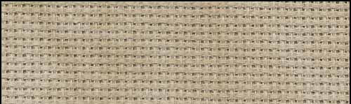 Close-up of Aida fabric showing its clearly defined grid and stitch holes