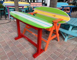 Surfboard Table with Bench