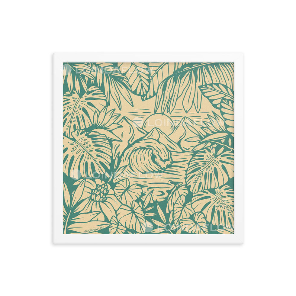 Cool Tropical Paradise Framed Art Print