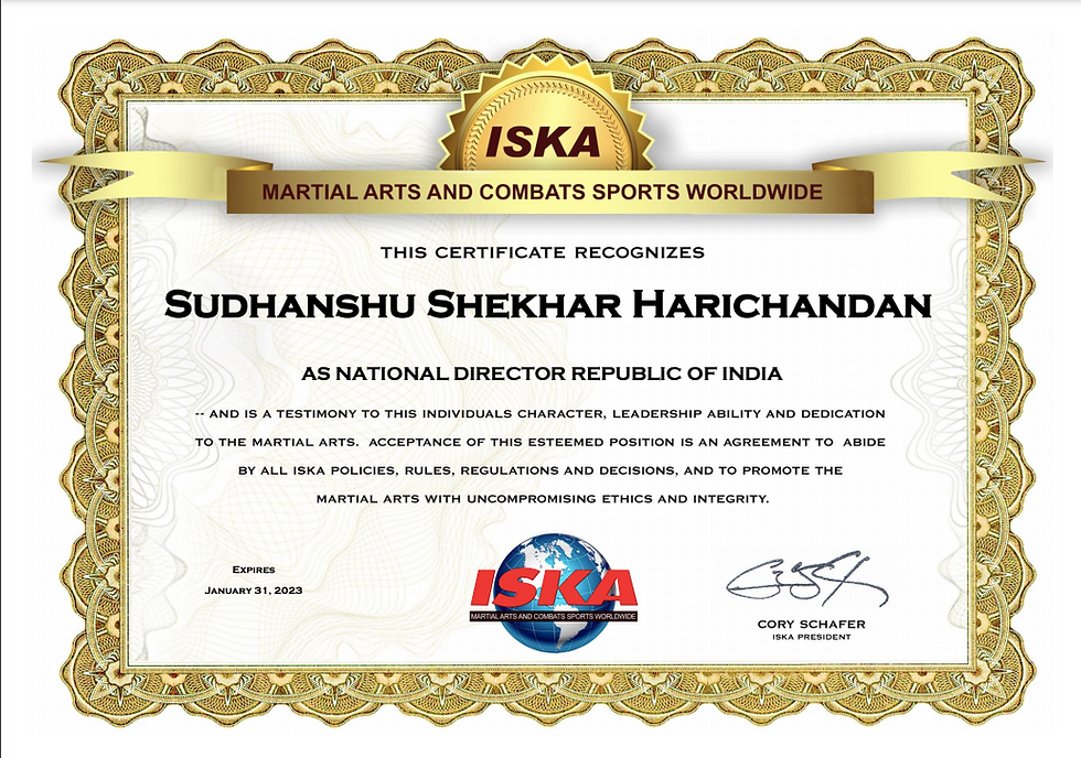 ISKA Recognition Certificate