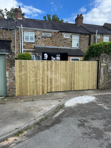 Fence panels installed in a back garden