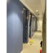 Doors painted in a changing area 