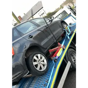 Car being transported to a garage 