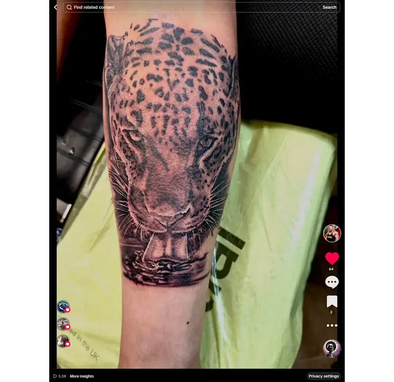 An image of a leopard tattoo