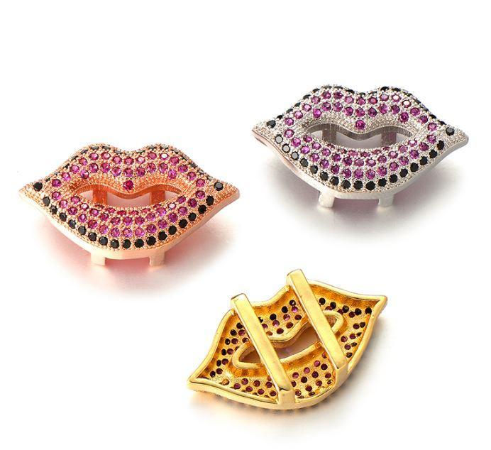 縮圖：Colored Stones Lips Charm