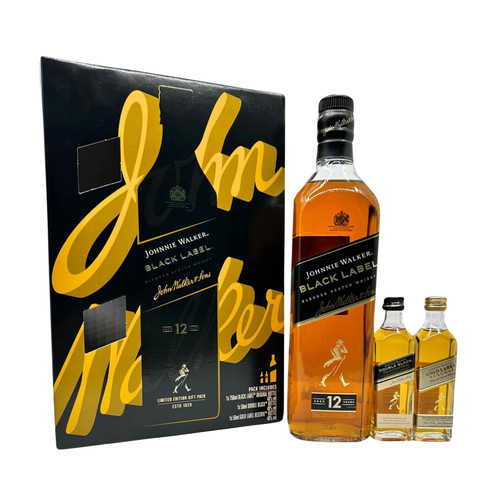 Johnnie Walker Black Label + 5cl DB & 5cl Gold (850ml) | Liquor Avenue