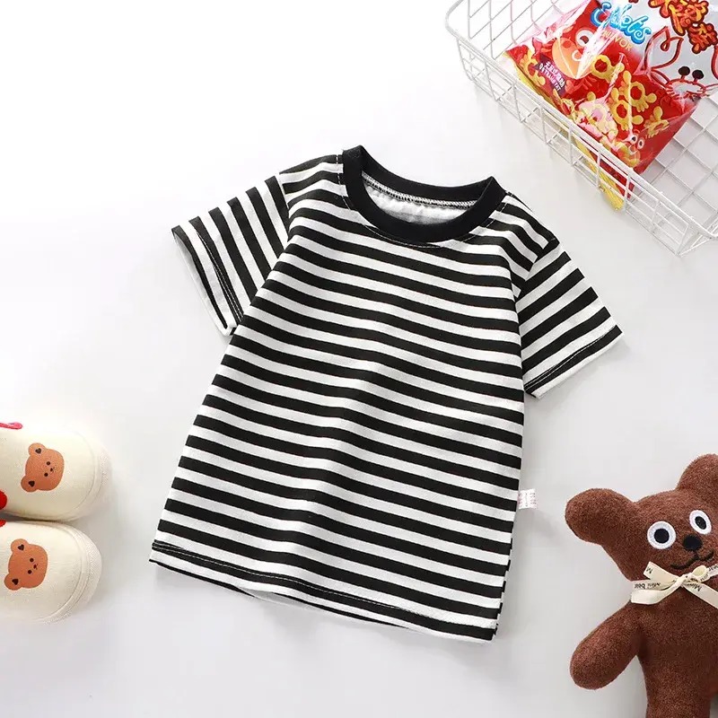 Miniatura: 100% Cotton Striped T Shirt for Kids Boys Baby Red Shirt Boy Girls Wholesale