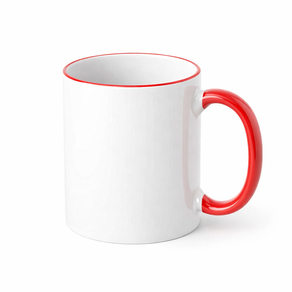 TAZA ASA Y BORDE NARANJA