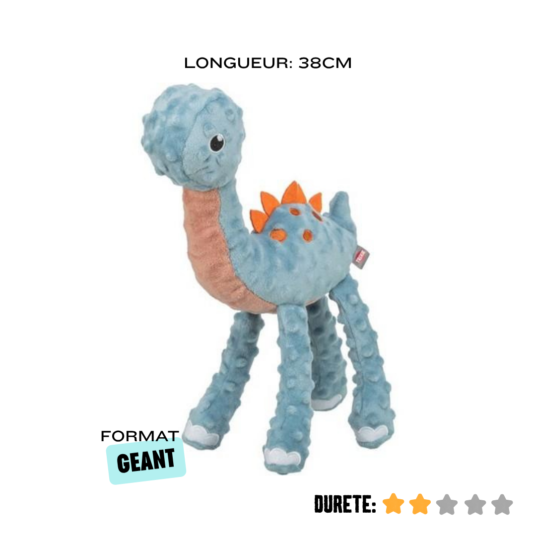 Grand dinosaure en peluche vert Trixie de 38 cm jouet pour chien