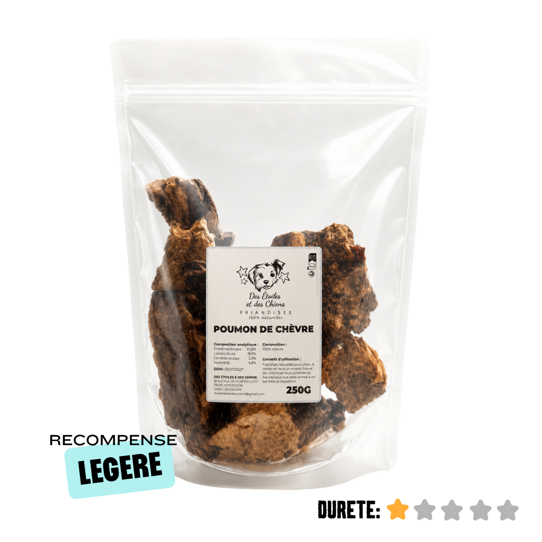 Poumon de chèvre friandises pour chien
