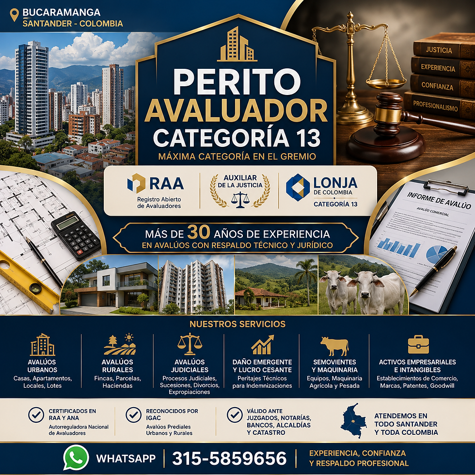 perito avaluador en Bucaramanga colombia