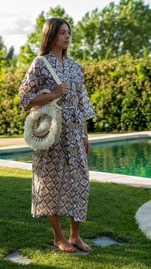 Kimono block print