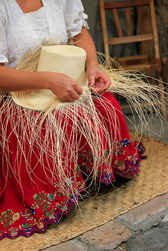 Woman's Hands Weaving a Straw Panama Hat in Cuenca, Ecuador, South America.jpg