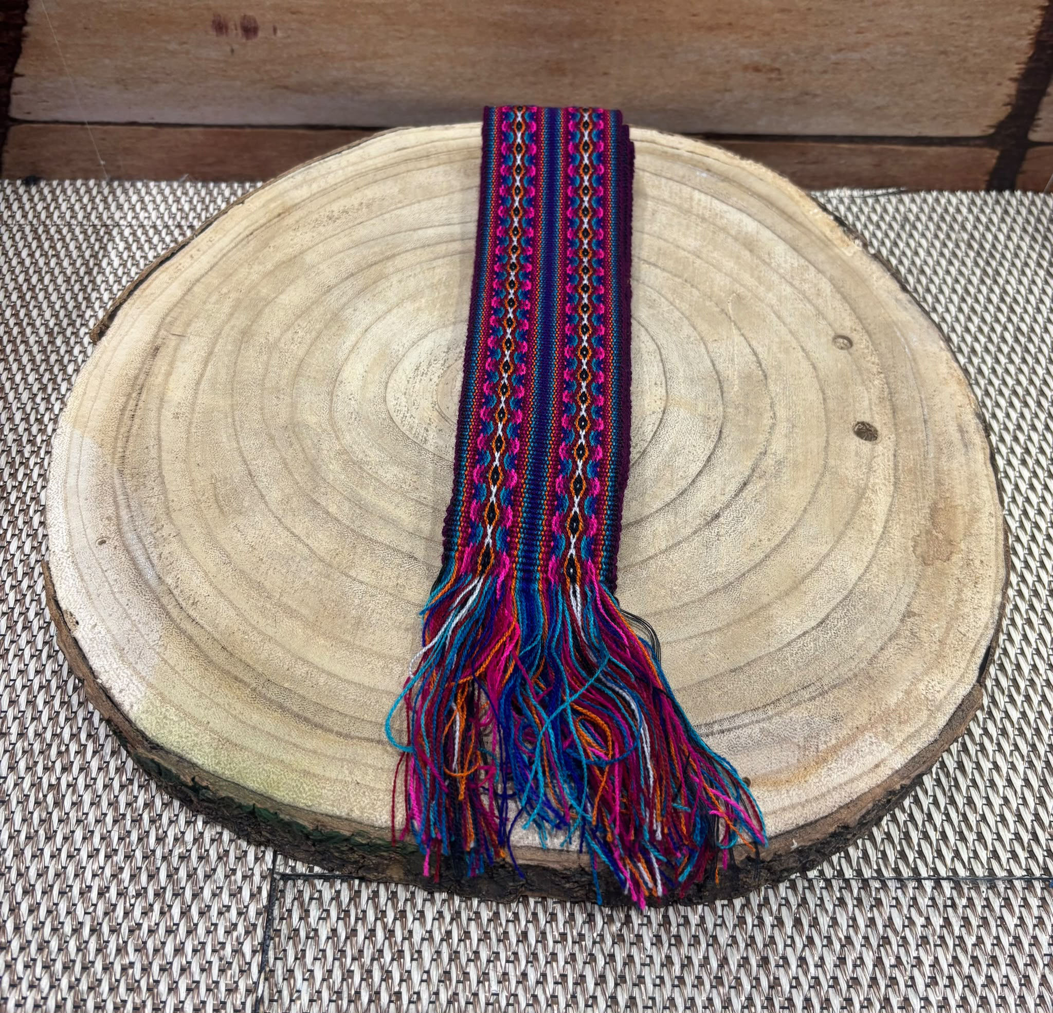 Faja Quechua Fuxia, azul y blanca 28