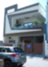 Naksha Kart real-world two-story residential elevation showing modern facade, large windows, and balcony