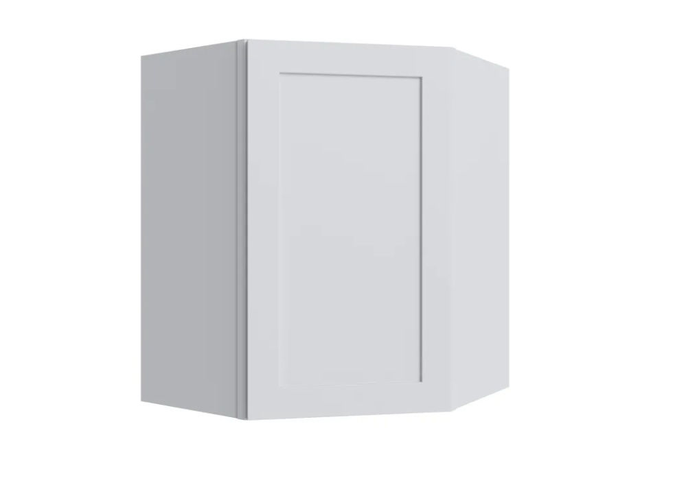 Assemblet Shaker White Corner Wall Cabinet with 2 shelves