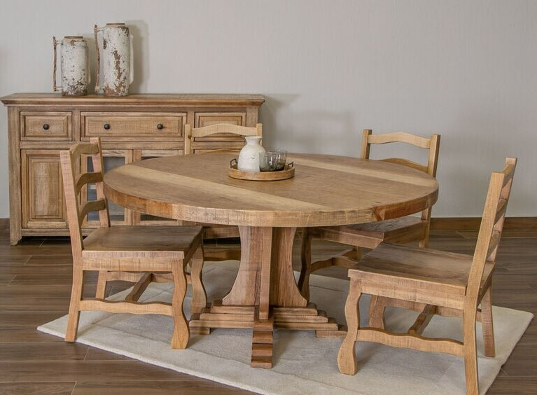 Solid Wood Marquez Round Dining Set & 4 chairs
