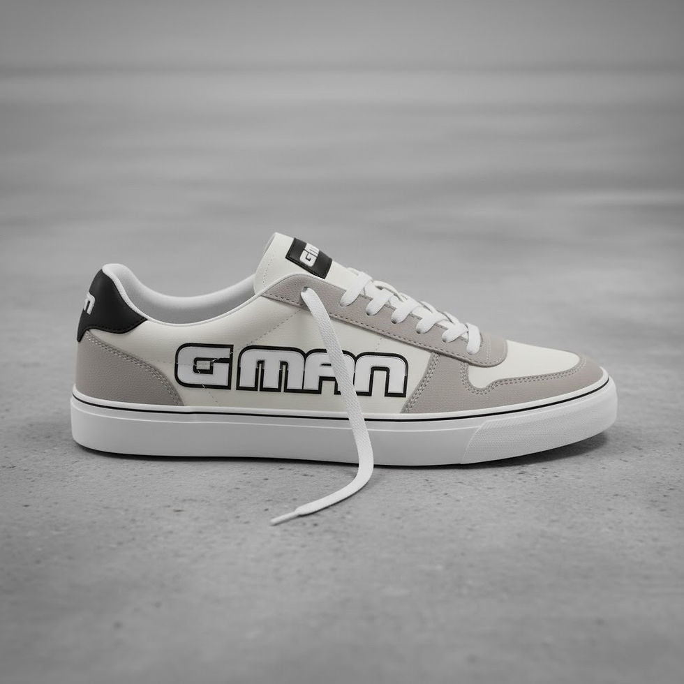 Miniatura: G MAN Low-Top Casual Sneakers – Cream & Light Gray