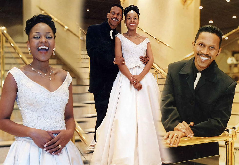 Ernest Pillay with his beautiful wife on their wedding day on the 11th of September 1999.