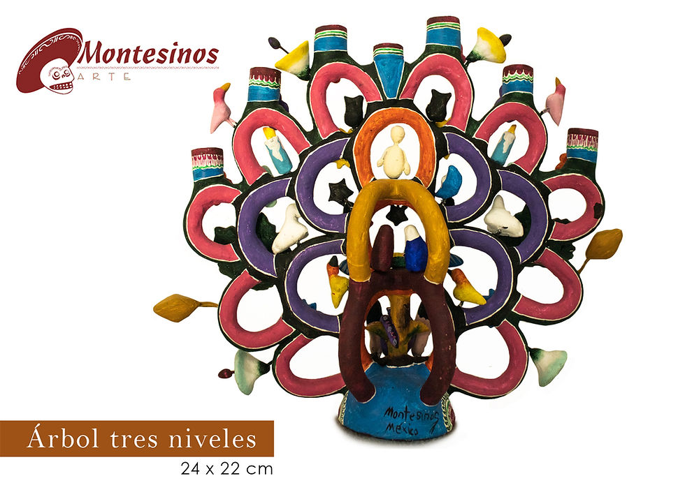 Thumbnail: Tree three levels polychrome clay crafts