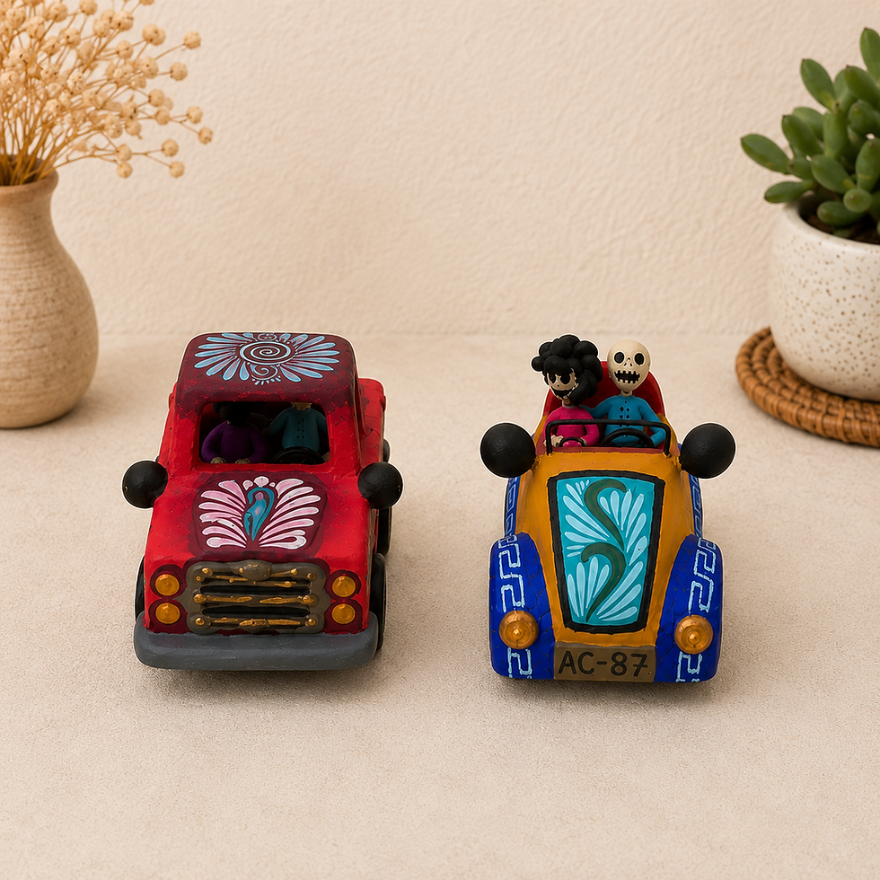 Miniatura: Camioneta y Bochito mini barro policromado