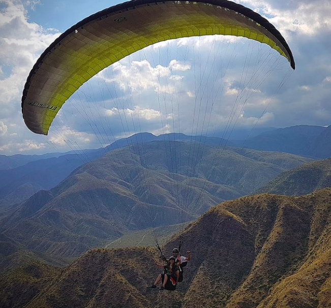Paragliding in the Andes