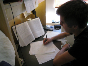 Student studying Further Maths for an upcoming SAC