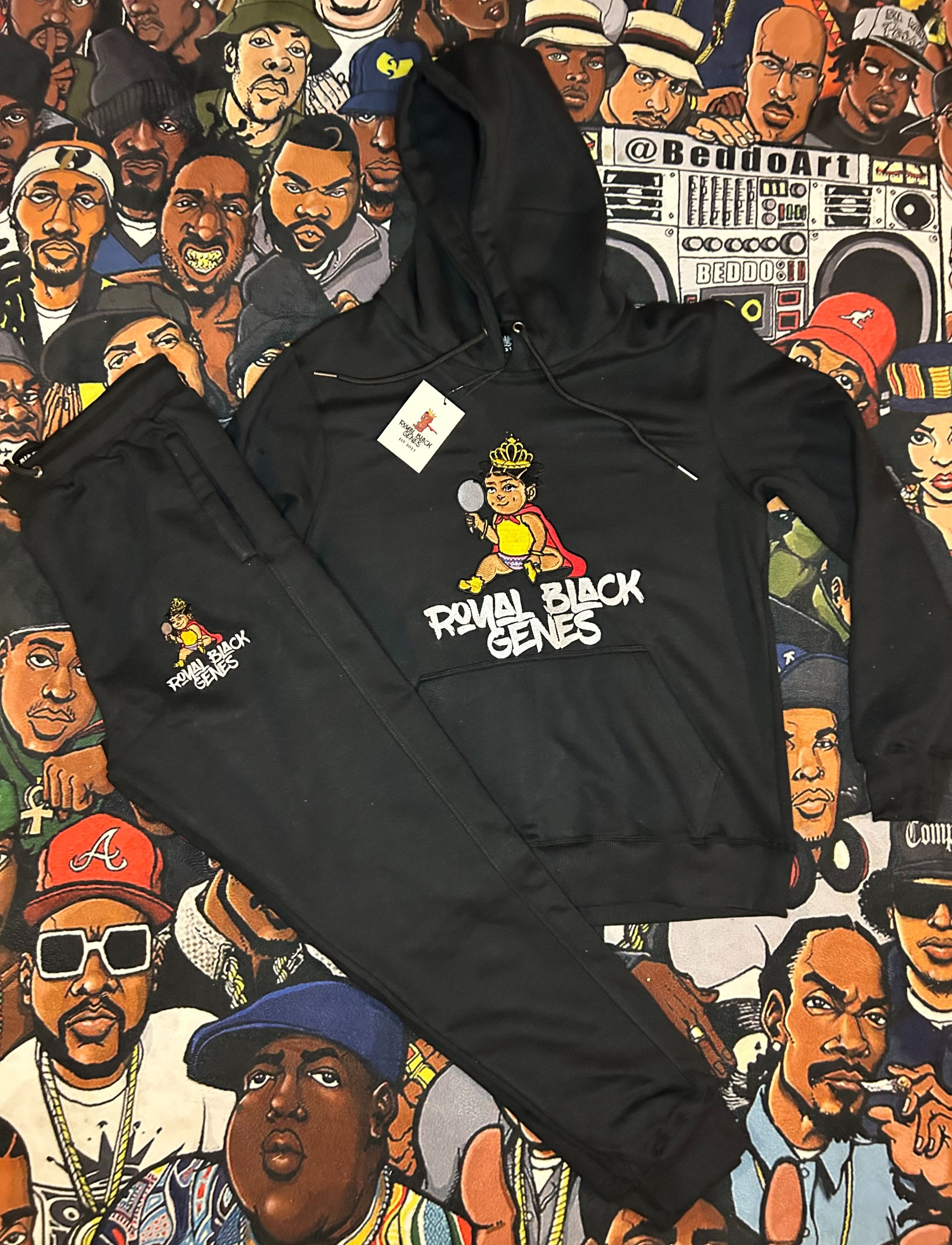 All Gray or BLACK Adult Embroidered "Ladi Baby" Logo Adult WHOLE Sweatsuit