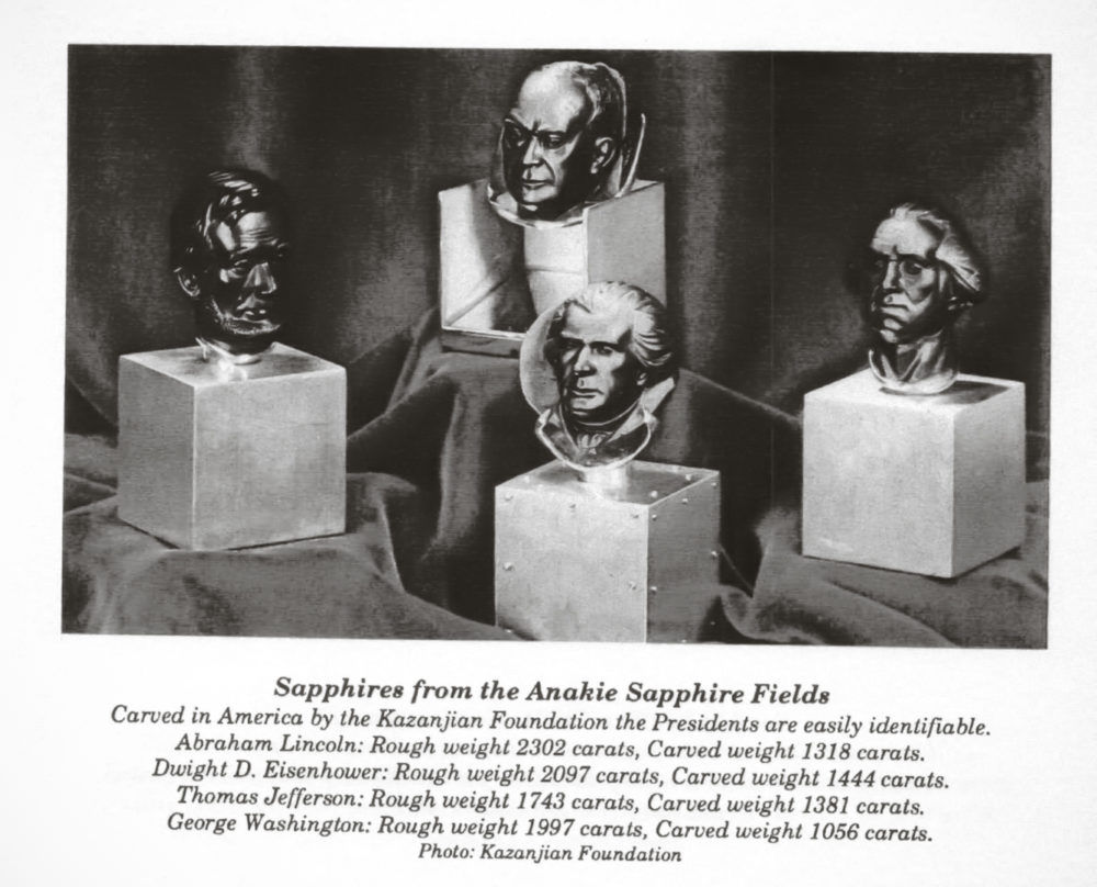 4 Presidents Heads carved in Rubyvale