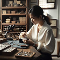 jeweller examining a vintage ring