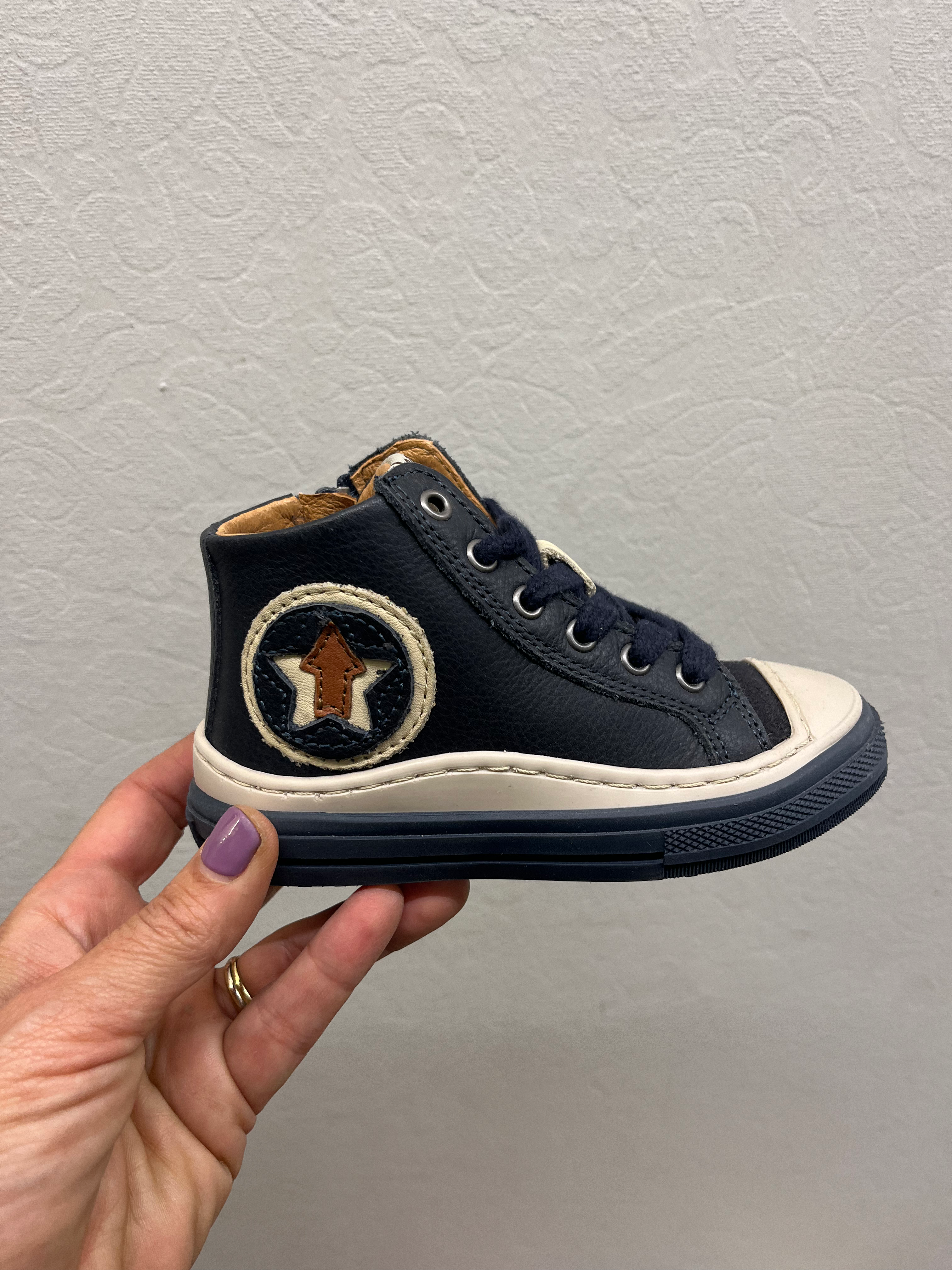 Hoge donkerblauw vetermodelletje met  beschermtop 