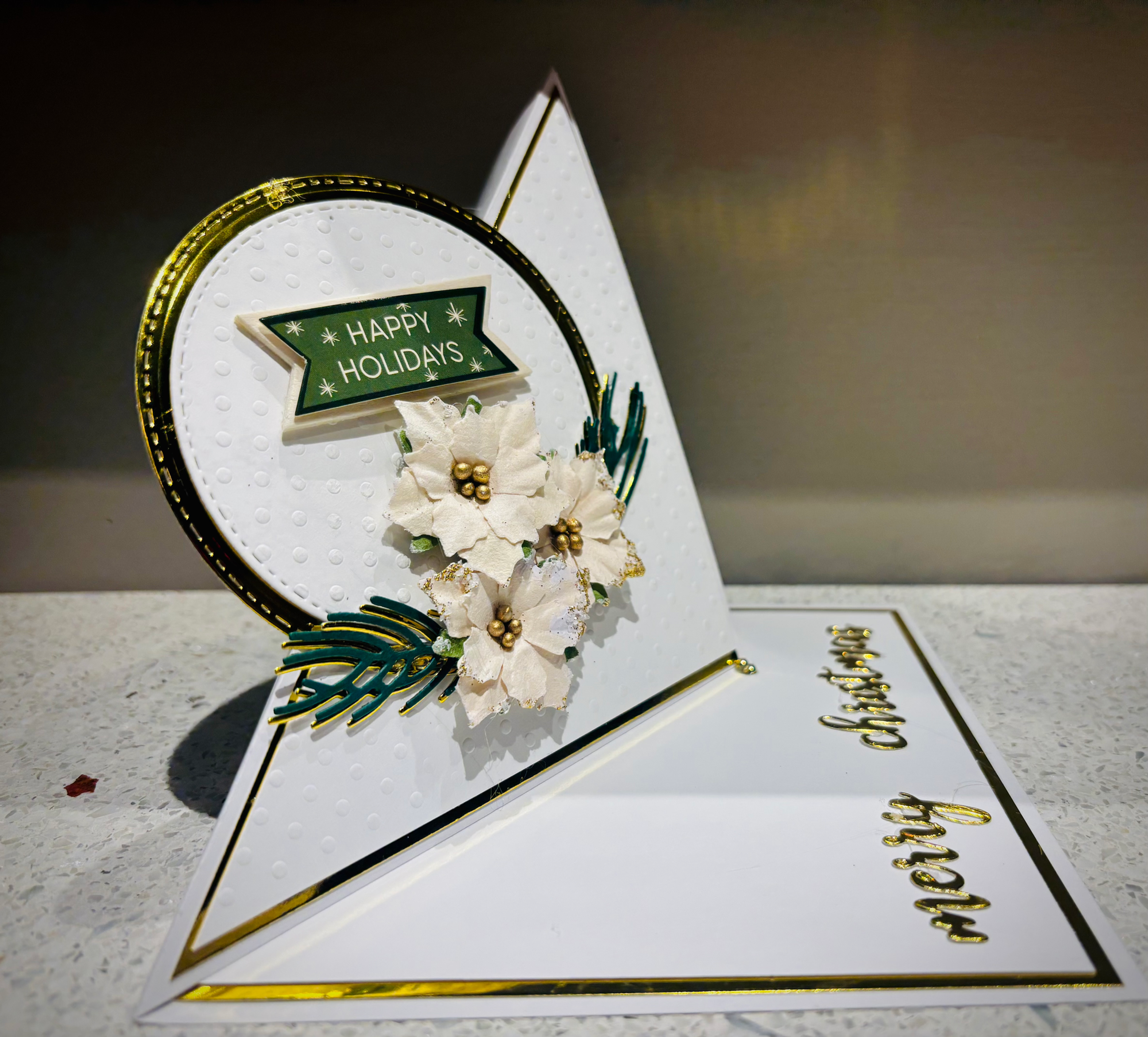 Gilded Poinsettia Fold Card